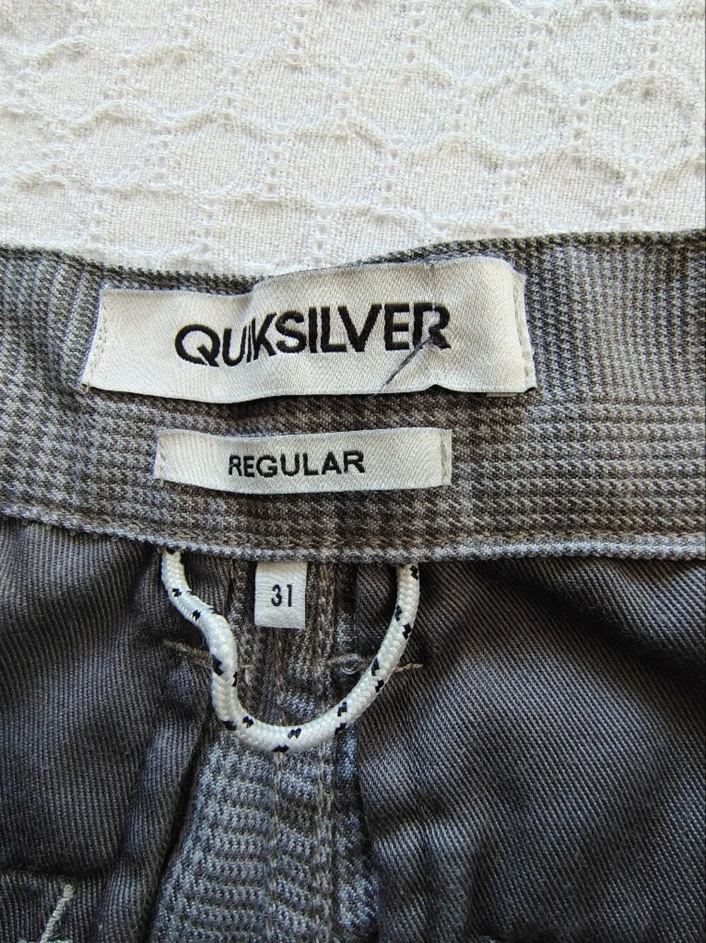Quicksilver Gray Plaid Shorts Size 31.